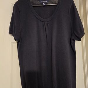 Lands' End Women's Black Short Sleeve Sweater